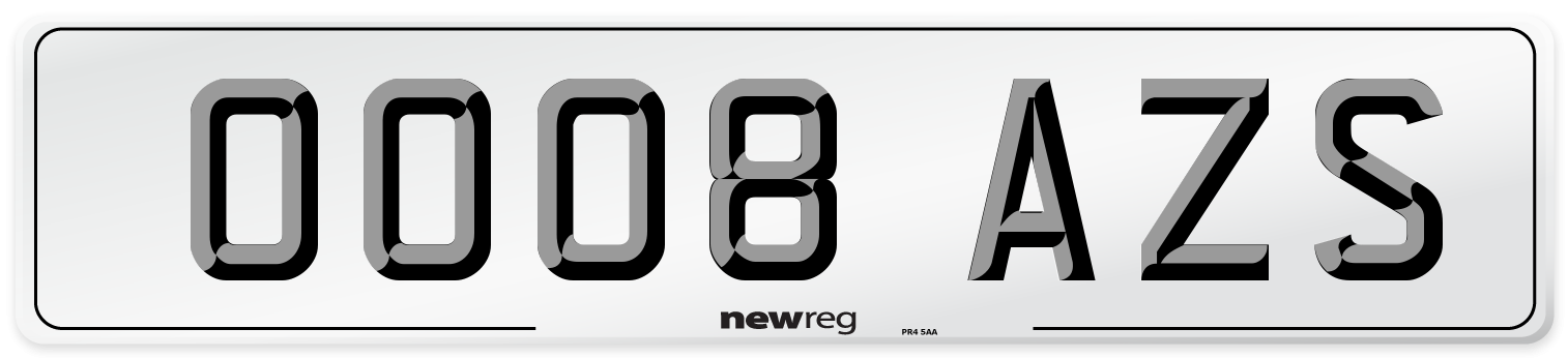 OO08 AZS Number Plate from New Reg